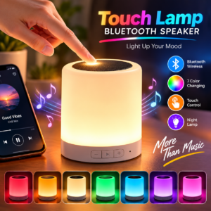 Touch Lamp Portable Bluetooth Speaker – Smart Touch Color-Changing Night Light, 3 Brightness Levels, 3W Speaker, TF Card & AUX Support with 800mAh Battery